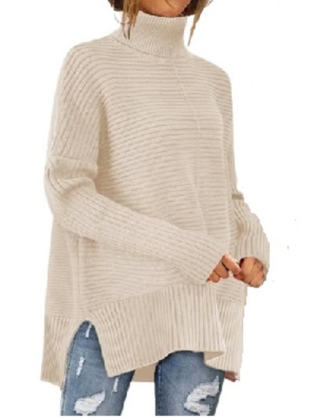 🇨🇦 Sweet Romeo Rib Knit Sweater Turtleneck  Sweater